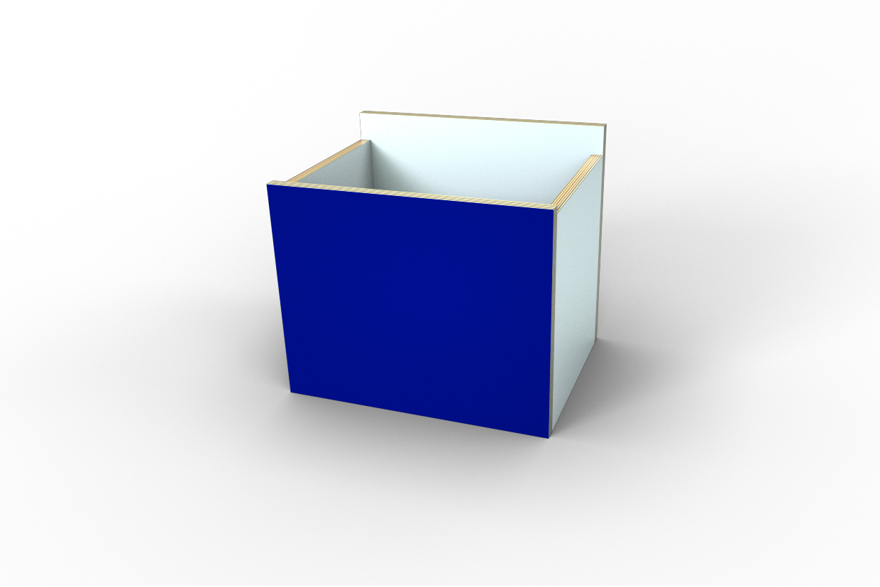 Box, 40 cm hoch – blau