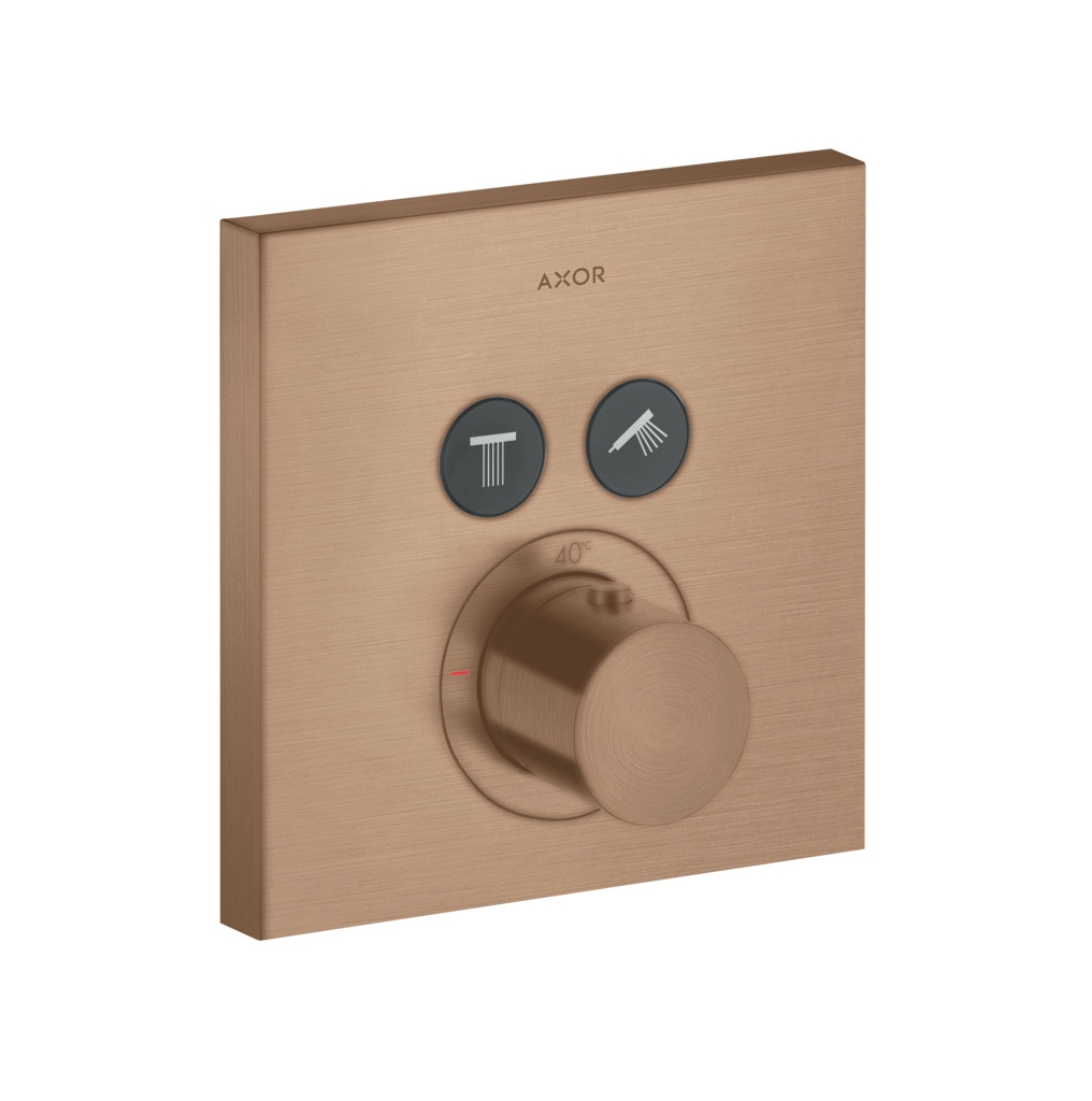 AXOR ShowerSolutions Thermostat Unterputz eckig für 2 Verbraucher Brushed Red Gold, 36715310