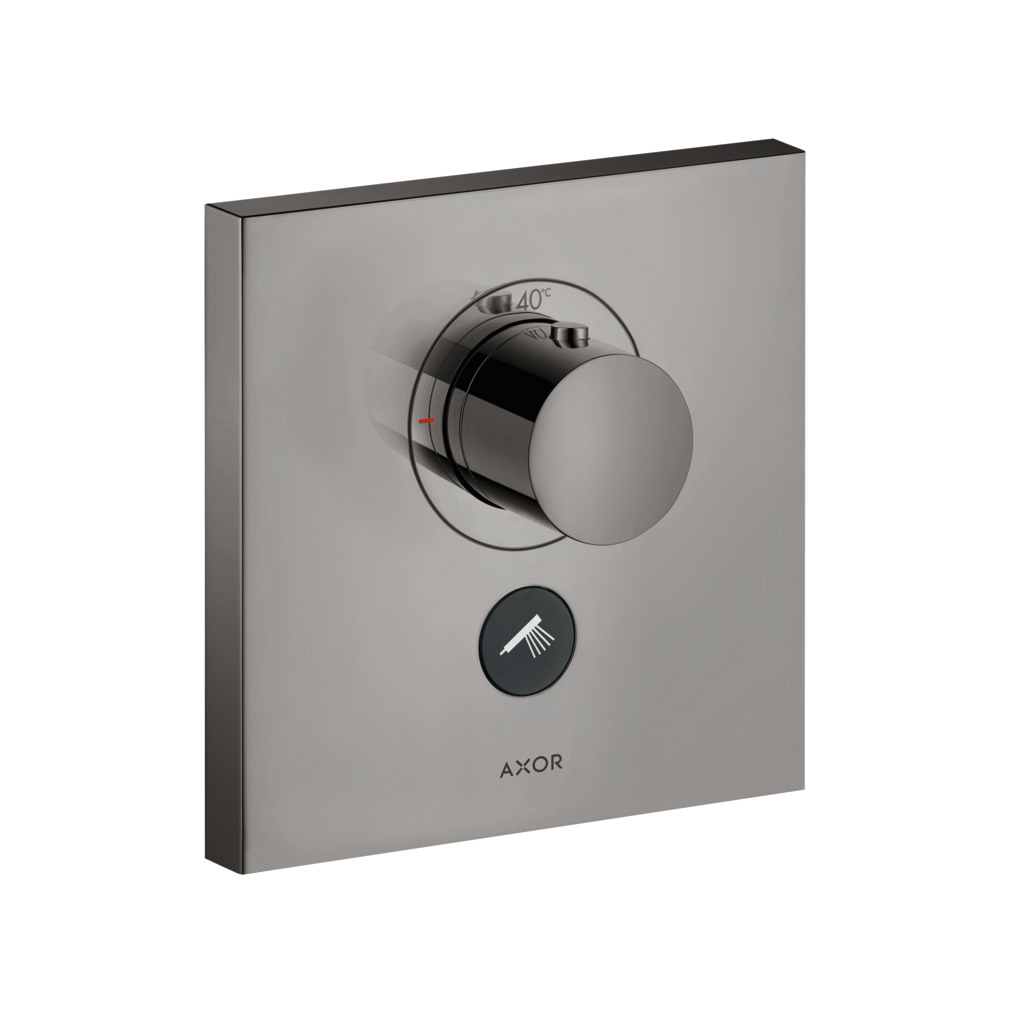 AXOR ShowerSelect Thermostat HighFlow Unterputz eckig für 1 Verbraucher und einen zusätzlichen Abgang Polished Black Chrome, 36716330