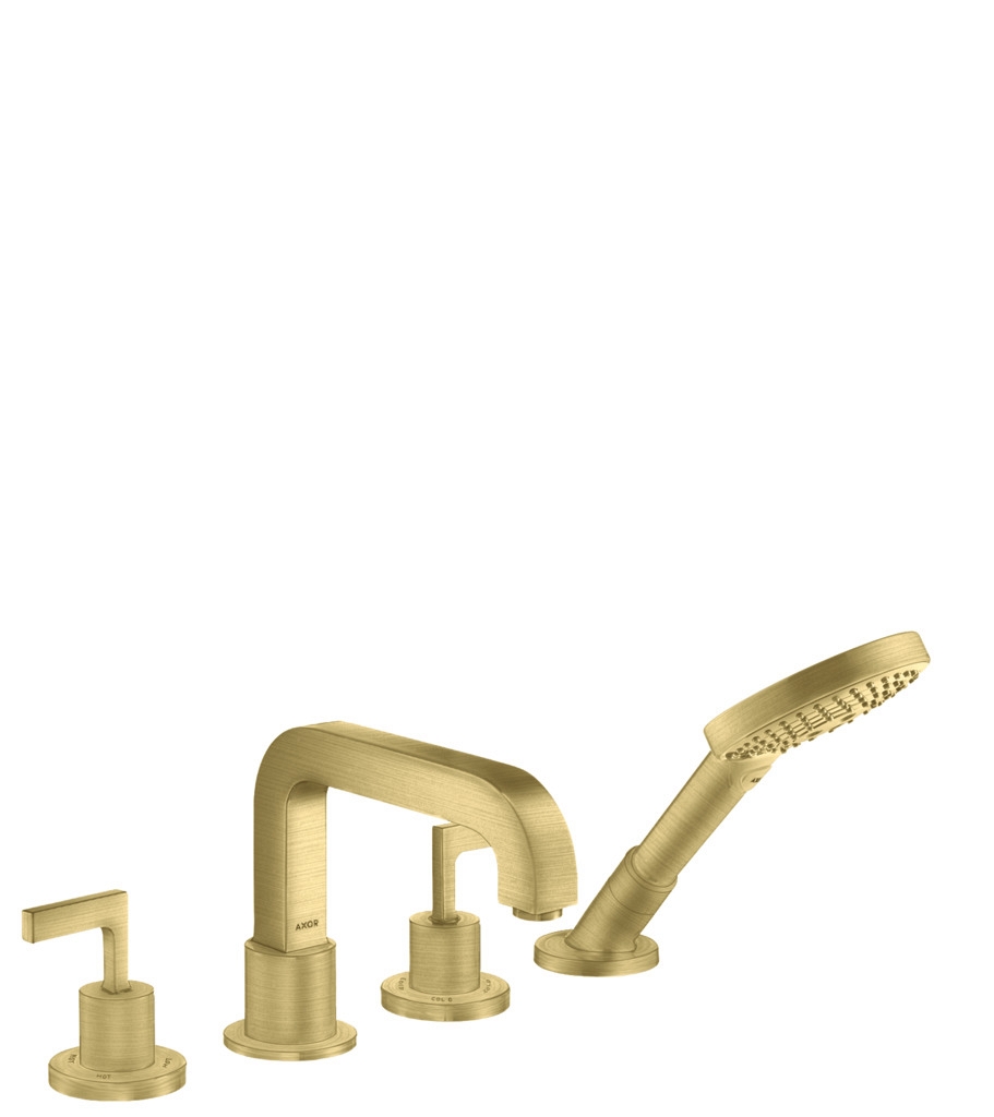 AXOR Citterio 4-Loch Wannenrandarmatur mit Hebelgriffen Brushed Brass, 39446950