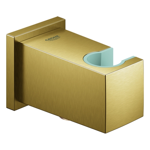 GROHE Wandanschlussbogen Euphoria Cube mit Wandbrausehalter Außengewinde eigensicher cool sunrise gebürstet, 26370GN0