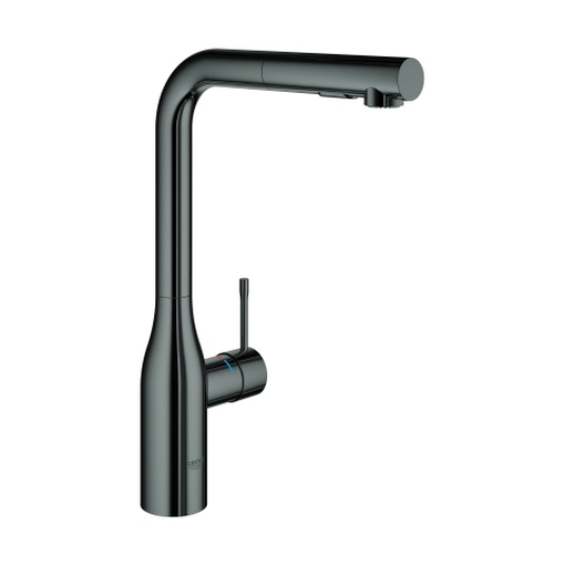 GROHE Einhand-Spültischbatterie Essence Einlochmontage herausziehbare Dual Spülbrause eigensicher Professional Edition hard graphite, 30504A00