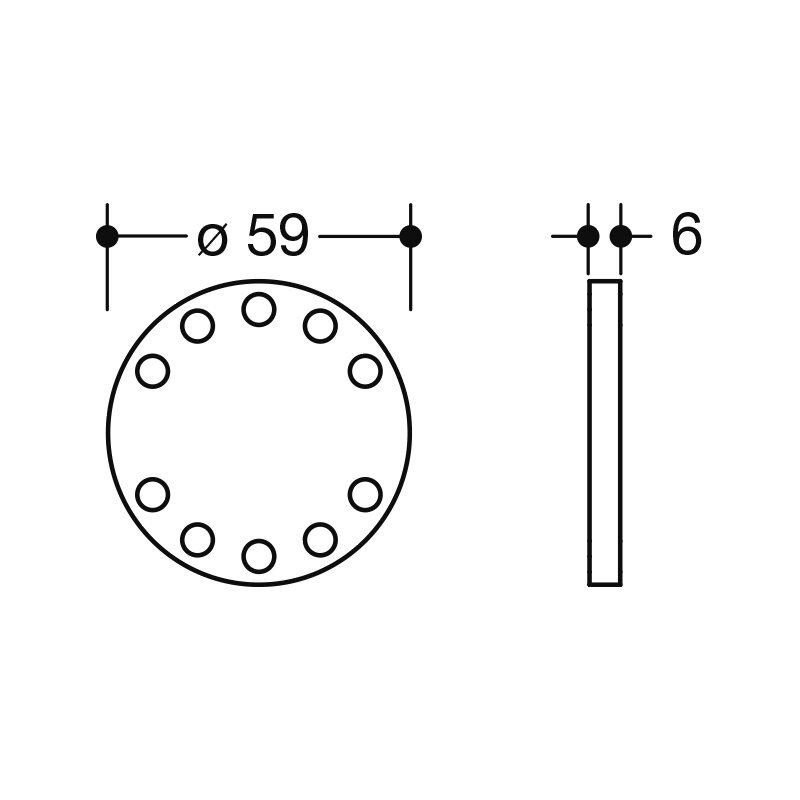 HEWI 66779 Dichtronde für 900,801,805C, Set 10