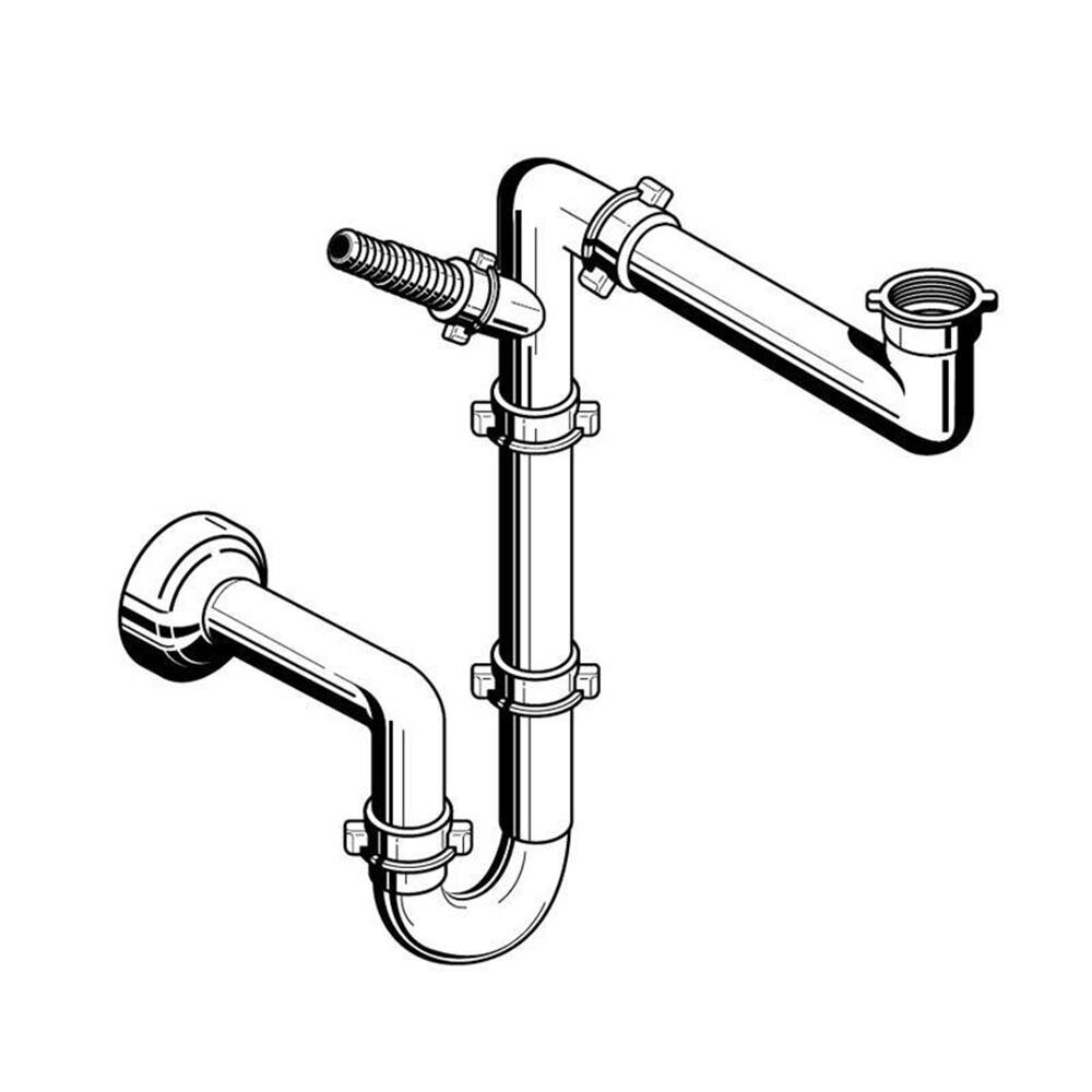 Pyramis Raumspar-Siphon / Geruchverschluss 1 1/2″ x 40, mit 1 Geräteanschluss